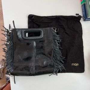 Black Maje patent leather M bag